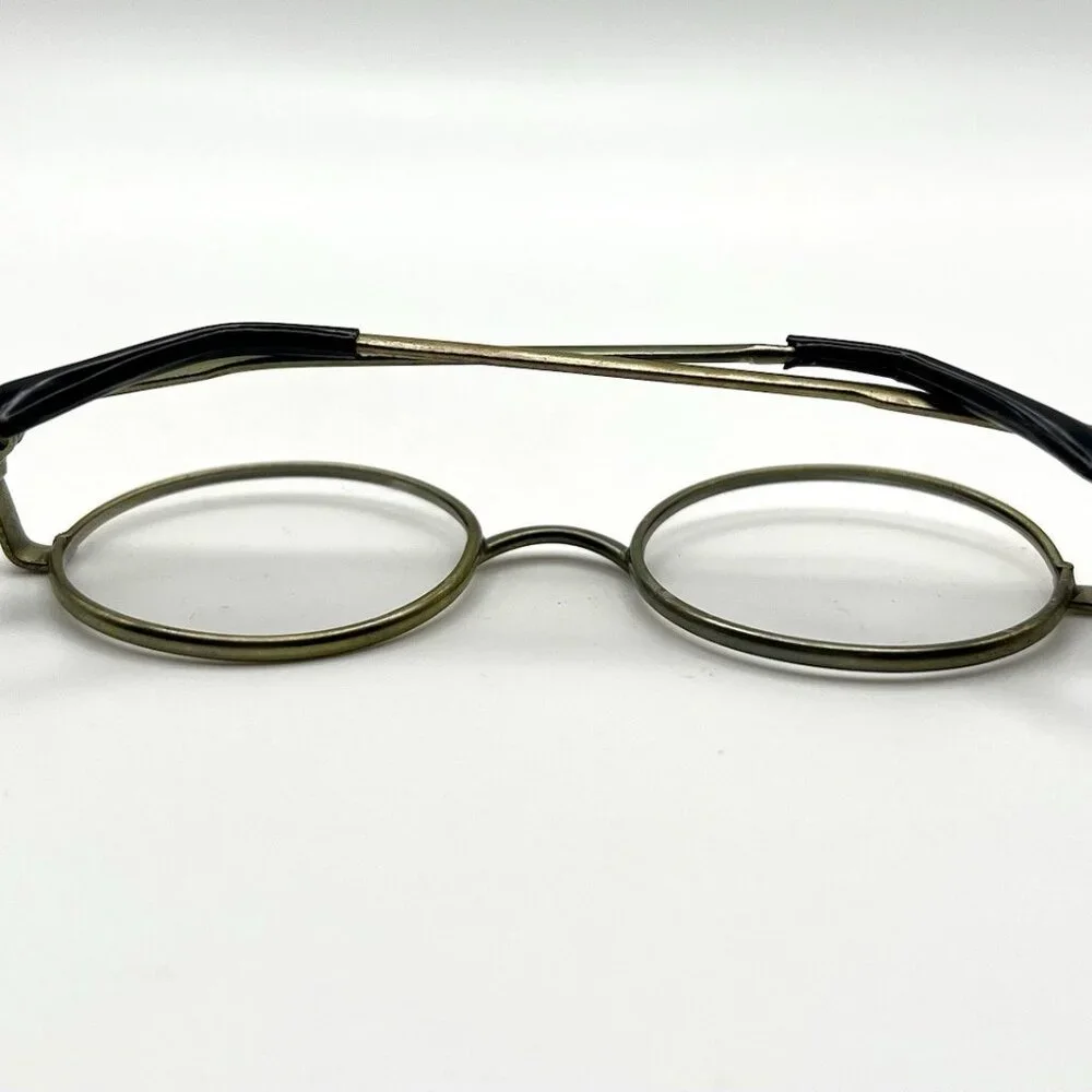 Vintage 70s Brass Round Eyeglasses Retro Wire Frame Toy Doll Kids Costume
